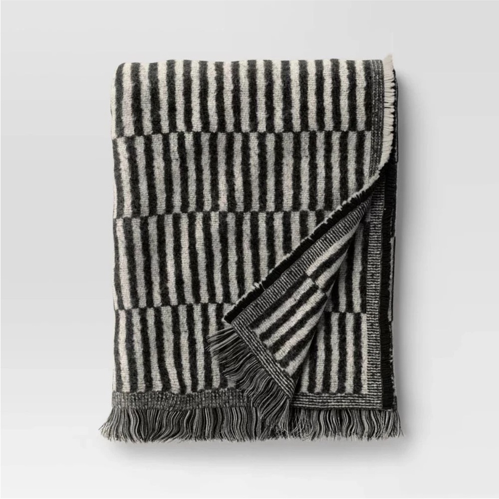 50"x60" Oversized Woven Linework Throw Blanket Black/Cream -Threshold